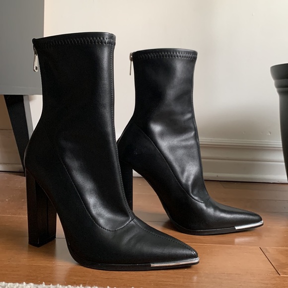 Public Desire black faux leather booties - Picture 2 of 3